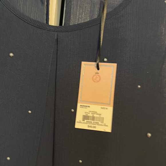 NWT Juicy Couture embellished sleeveless shirt in navy blue size Medium - Picture 4 of 10